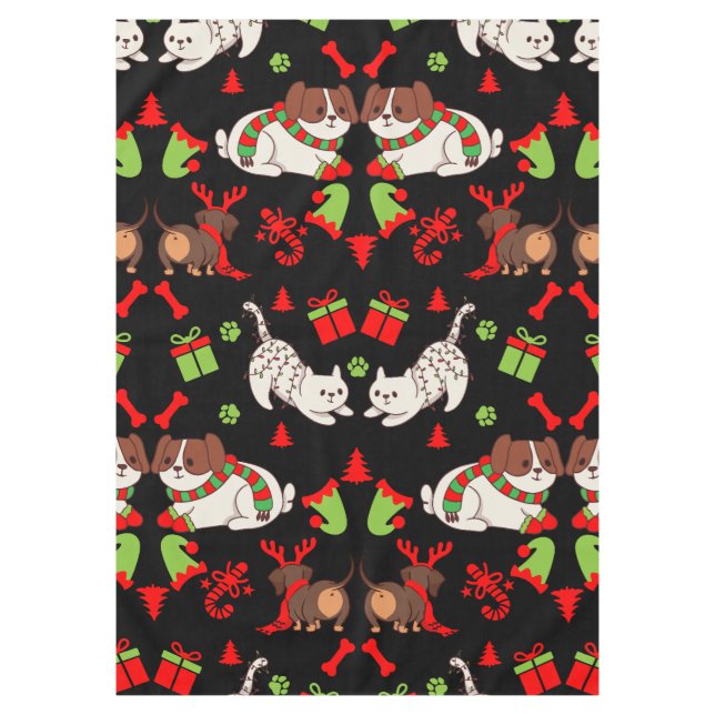 Cute Pet Patterned Christmas Gift  Tablecloth (Front)