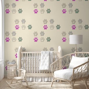 Cute Pet Paw Prints Pastels Wallpaper