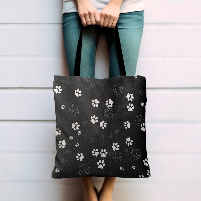 Cute Pet Paw Prints Tote Bag (Creator Uploaded)