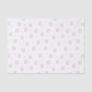 Cute Pet Paws with Hearts 10lb Tissue Paper, White Paper
