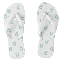Cute Pet Paws with Hearts Flipflops