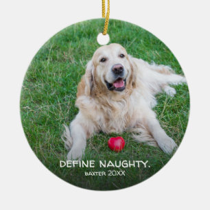 Cute Pet Photo And Custom Name Christmas Ceramic Tree Decoration