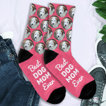 Cute Pet Photo Fun Novelty Pattern Custom DOG MOM Socks<br><div class="desc">Best Dog Mum Ever! Surprise the dog lover whether its a birthday, Mothers day or Christmas with these super cute pet photo all over print socks. They'll be a favourite of all dog lovers, and dog moms. Customise these dog photo socks with your pups favourite photo. COPYRIGHT © 2022 Judy...</div>