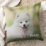Cute Pet Photo Personalised Name Dog Lover Cushion<br><div class="desc">Introducing our modern and simple personalised pillow, perfect for showcasing your beloved pet in a unique way. With an option to add your pet’s name, this pillow is a great gift for family, friends, and even grandparents. The pillow features a high-quality photo of your furry friend, printed onto a soft...</div>