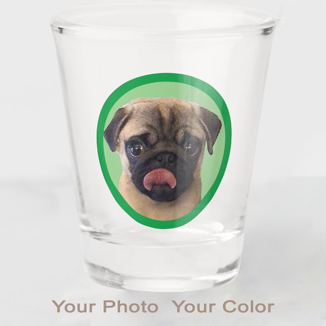 Cute Pet Pug Pup Dog Lover Photo Stocking Stuffer  Shot Glass (Creator Uploaded)