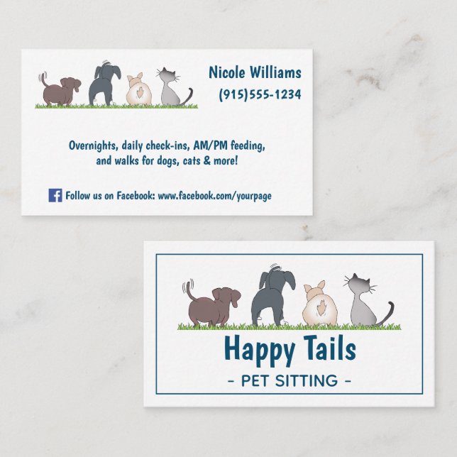 Cute Pet Setting Business Card (Front/Back)