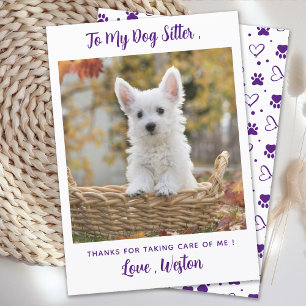 Cute Pet Sitter Custom Dog Puppy Photo Thank You Card