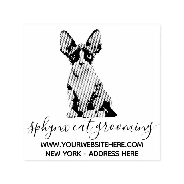 Cute Pet Sphynx Cat Groomer Self-inking Stamp (Design)