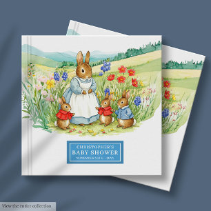 Cute Peter Rabbit Baby Shower Guest Book for Boys