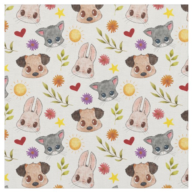 Cute Pets Animal Fabric (Close Up)