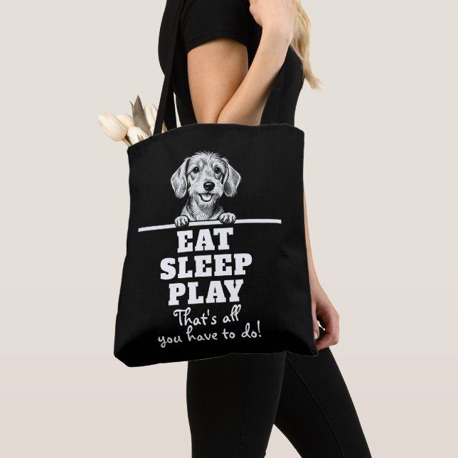 Cute Pets Minimalistic Design - Dog 1 Tote Bag (Close Up)