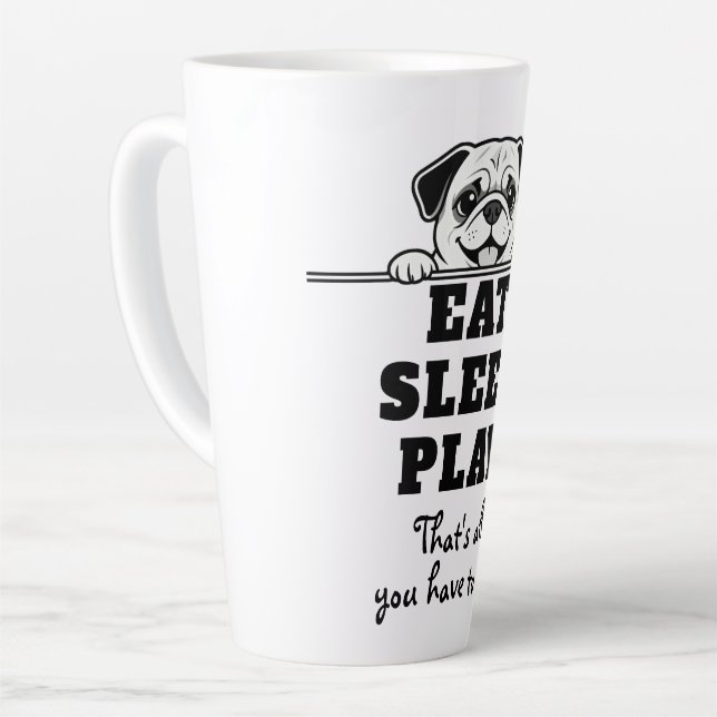 Cute Pets Minimalistic Design - Dog 2 Latte Mug (Left Angle)