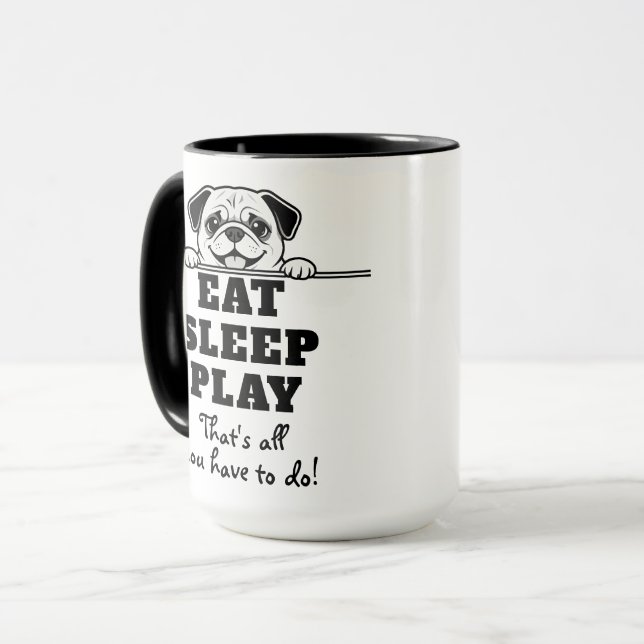 Cute Pets Minimalistic Design - Dog 2 Mug (Front Left)