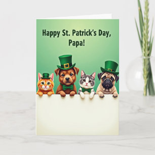 Cute Pets Patrick Day Papa Card