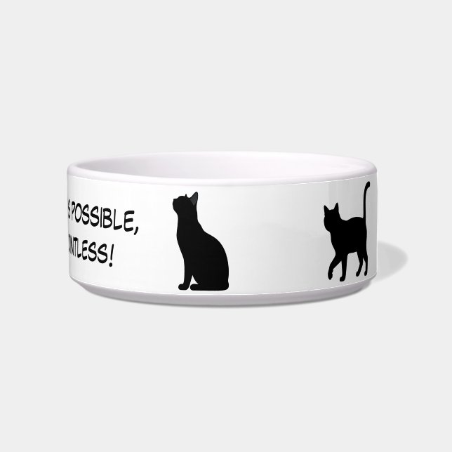 Cute Pets Silhouettes Design - Cats 1 + text Bowl (Right)