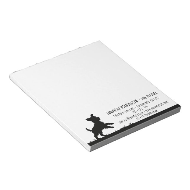 Cute Pets Silhouettes Design - Dogs 1 + text Notepad (Angled)