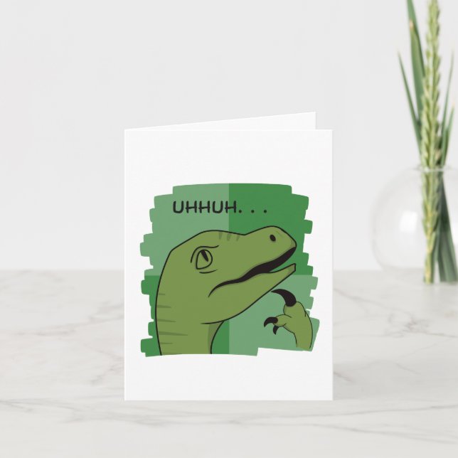 Cute Philosophical Raptor Meme Holiday Card (Front)