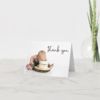 Cute Photo Baby Boy 1st Birthday Thank you 