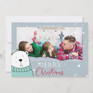 Cute Photo Bear Christmas Card