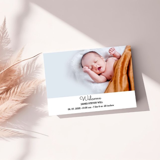 Cute Photo Birth Announcement card | New Baby card (Creator Uploaded)