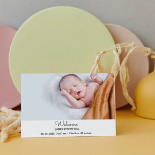 Cute Photo Birth Announcement   New Baby