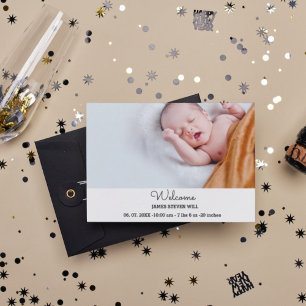 Cute Photo Birth Announcement  New Baby announceme