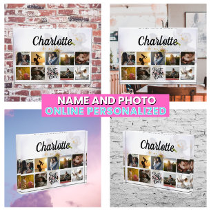 Cute Photo Collage Best Mum Ever Mother's Keepsake Block