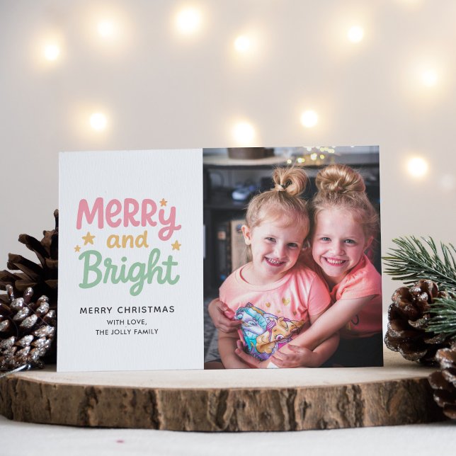 Cute Photo Colourful Modern Christmas Holiday Card (Creator Uploaded)