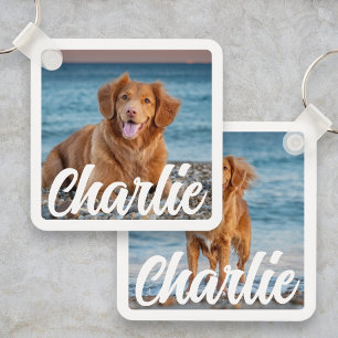 Cute Photo Dog Lover Personalized Pet Keepsake Key Ring