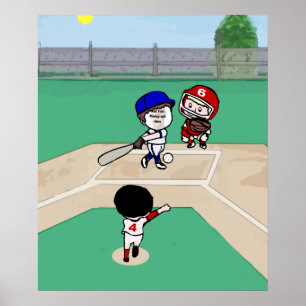 Cute Photo face template baseball players Poster