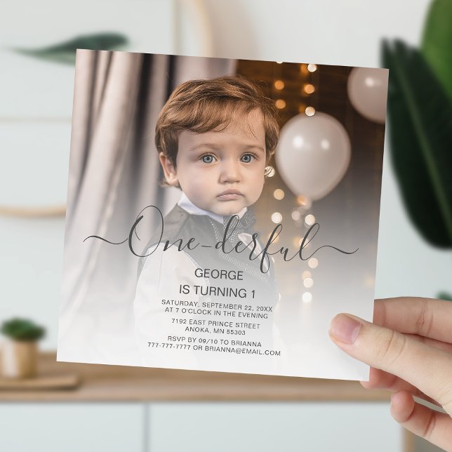 Cute Photo First Birthday Invitation (Creator Uploaded)