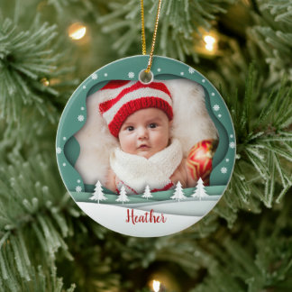 Cute Photo Frame First Christmas as Grandparents Ceramic Tree Decoration