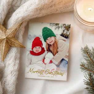 Cute Photo Happy Holidays Snowflake Christmas Postcard