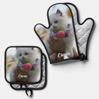 Cute Photo Pet Lover Taste Kitchen Oven Mitt & Pot Holder Set
