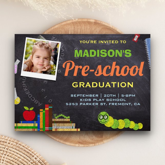 Cute Photo Preschool Graduation Invitation (Creator Uploaded)