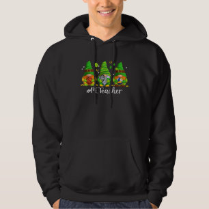 Cute Physical Education PE Teacher Gnome St Patric Hoodie