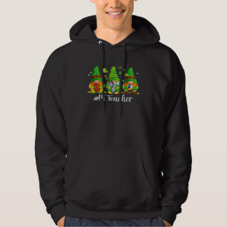 Cute Physical Education PE Teacher Gnome St Patric Hoodie