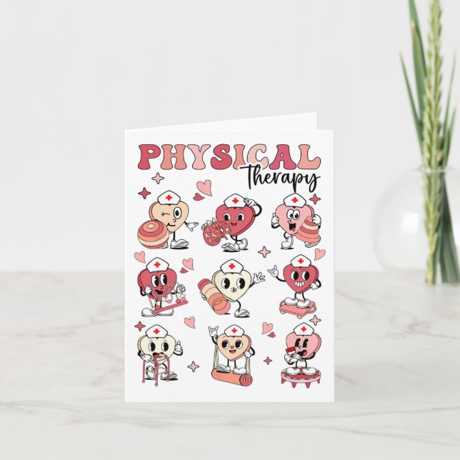 Cute Physical Therapy Valentine's Day Pt Pta Pedia Card (Front)