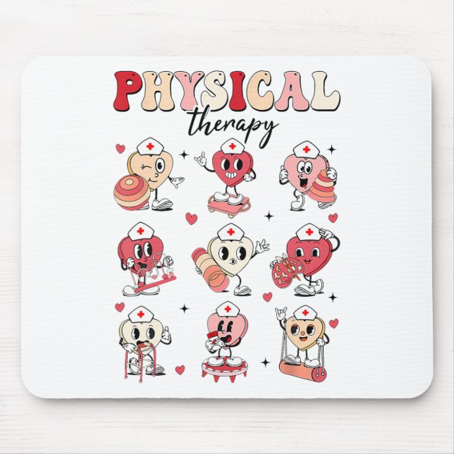 Cute Physical Therapy Valentine's Day Pt Pta Pedia Mouse Pad (Front)