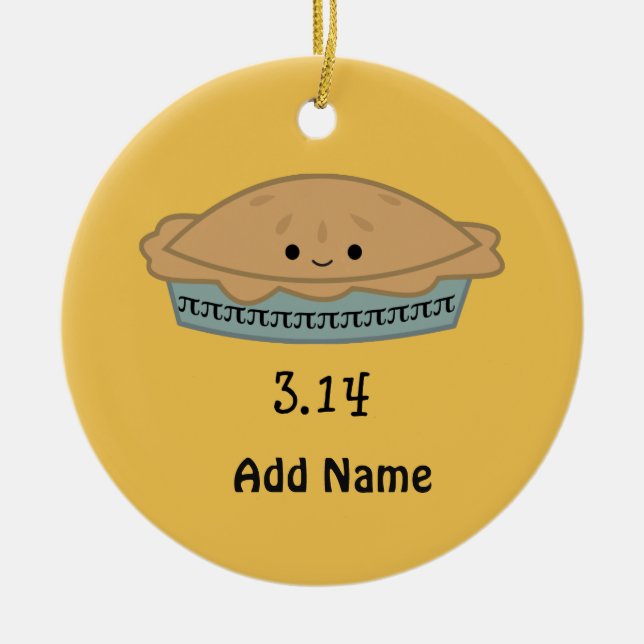 Cute Pi Day 3.14 Ceramic Tree Decoration (Front)