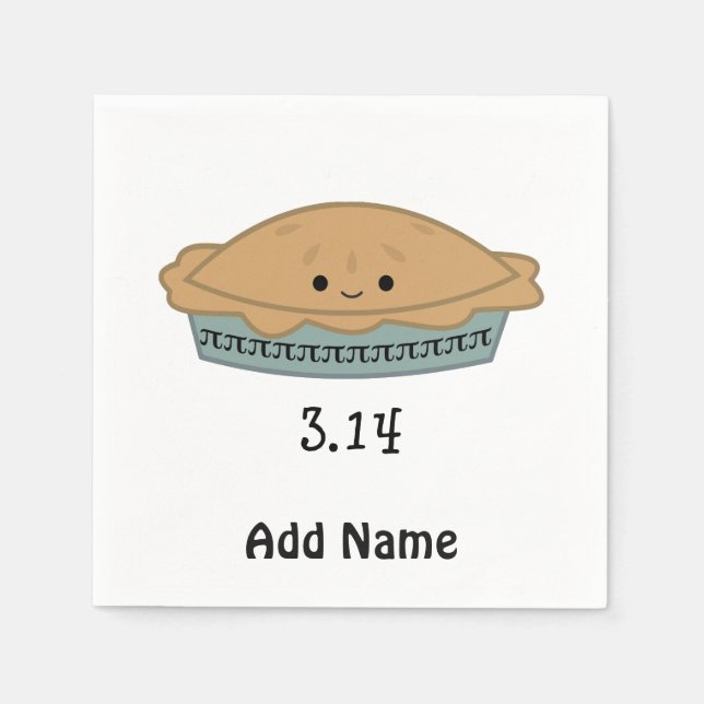 Cute Pi Day 3.14 Napkin (Front)