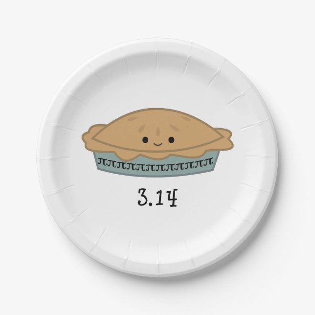 Cute Pi Day 3.14 Paper Plate (Front)