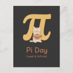 Cute Pi Day Cat Shirt Holiday Postcard