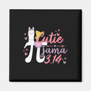 Cute Pi Day Pajama Lama 3.14 Cutie Pie Alpaca Love Magnet