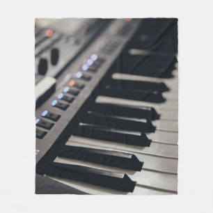 Cute Piano Design Fleece Blanket