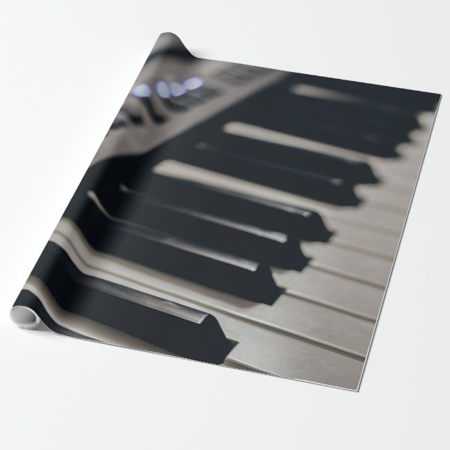 Cute Piano Design Wrapping Paper (Unrolled)