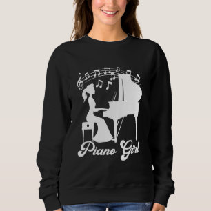 Cute Piano Girl Pianist Keyboard Musician Music Pr Sweatshirt