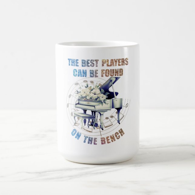 Cute Piano Player Best on Bench Quote Coffee Mug (Center)