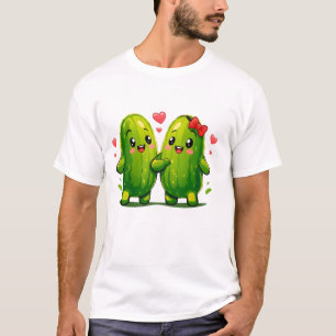 Cute Pickle Couple Funny Kawaii Pickles T-Shirt fo