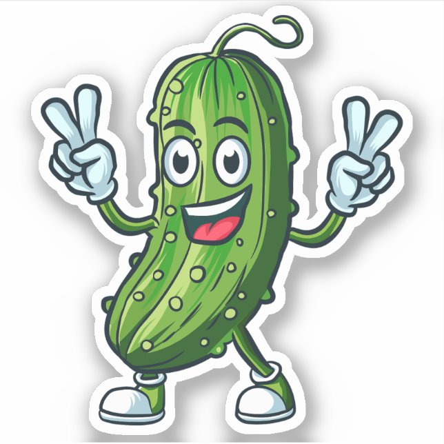 Cute Pickle Custom-Cut Vinyl Stickers (Front)